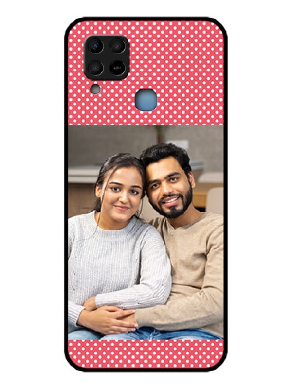 Custom Infinix Hot 10s Custom Glass Phone Case - White Dotted Design