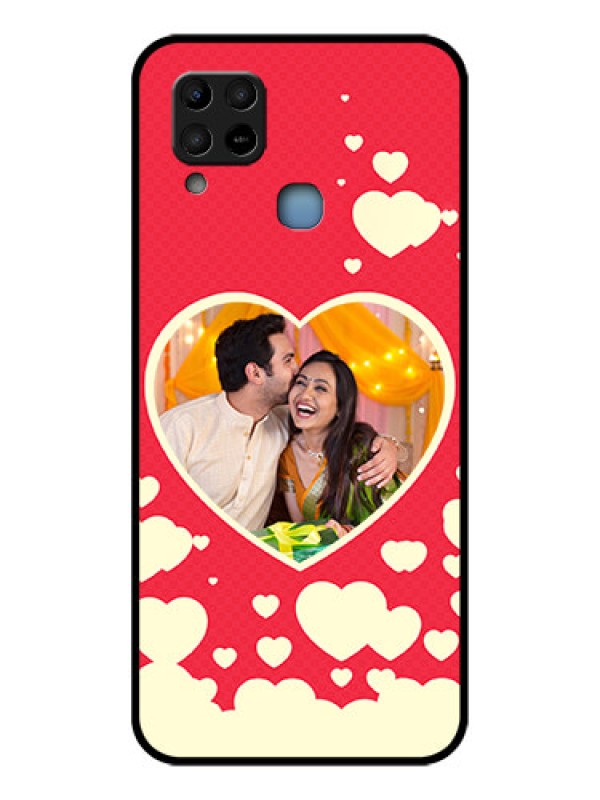Custom Infinix Hot 10s Custom Glass Mobile Case - Love Symbols Phone Cover Design