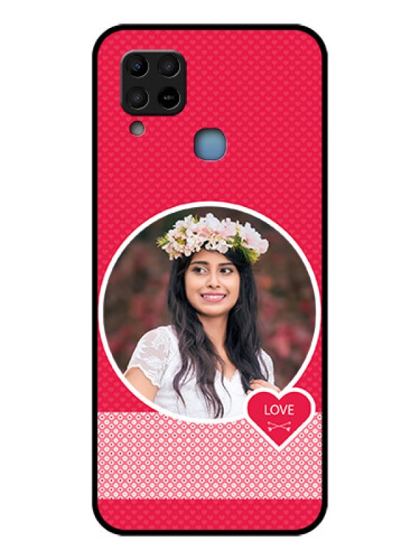 Custom Infinix Hot 10s Personalised Glass Phone Case - Pink Pattern Design