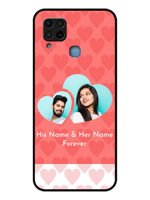 Custom Infinix Hot 10s Personalized Glass Phone Case - Couple Pic Upload Design