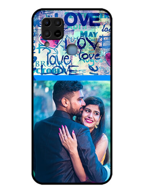 Custom Infinix Hot 10s Custom Glass Mobile Case - Colorful Love Design