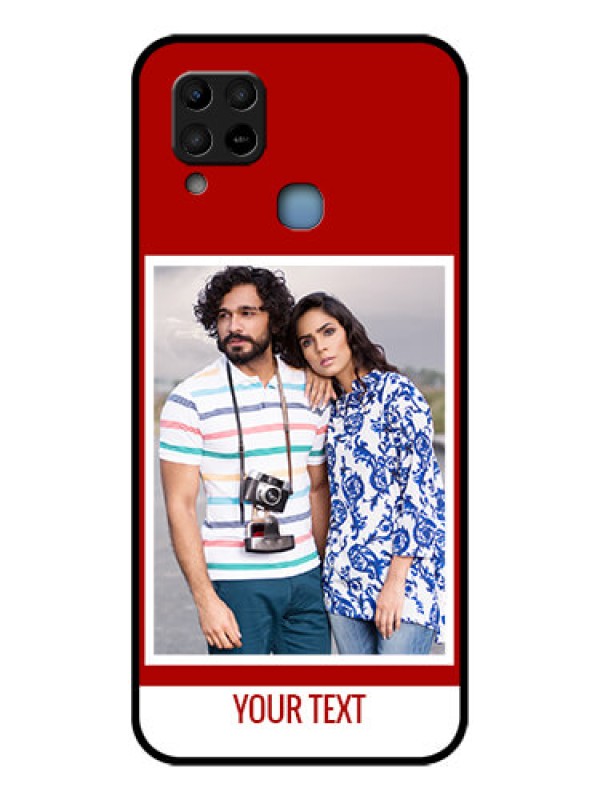 Custom Infinix Hot 10s Personalized Glass Phone Case - Simple Red Color Design
