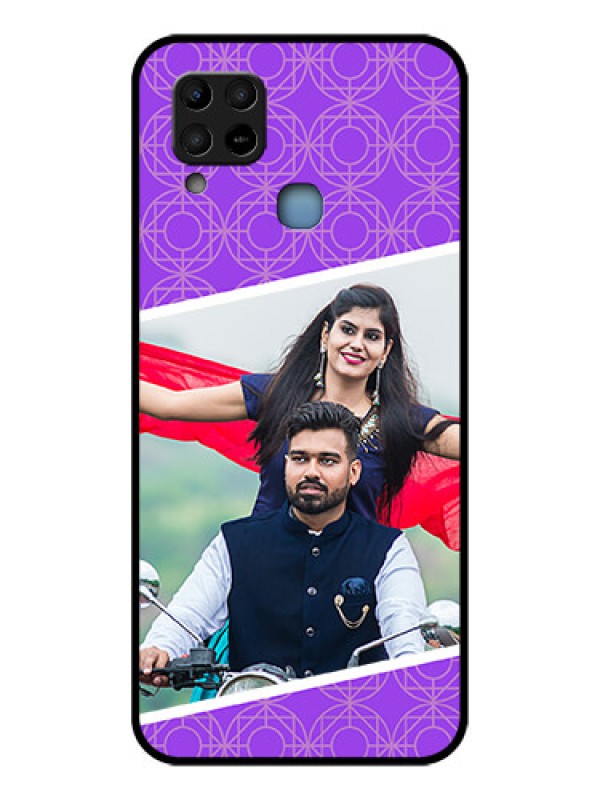 Custom Infinix Hot 10s Custom Glass Phone Case - Violet Pattern Design