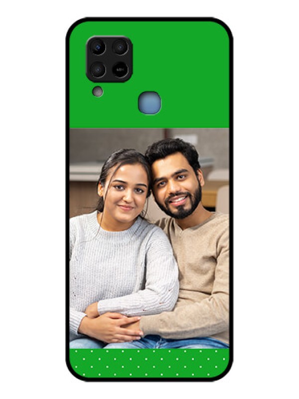 Custom Infinix Hot 10s Personalized Glass Phone Case - Green Pattern Design