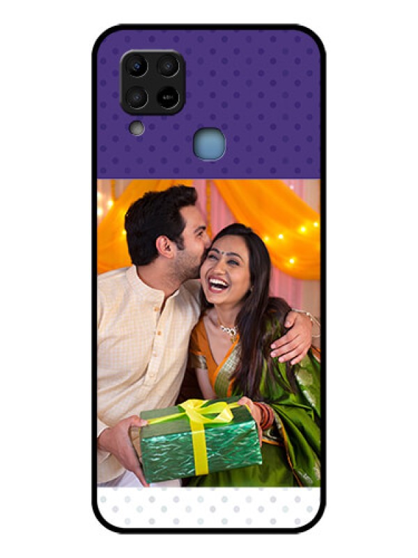 Custom Infinix Hot 10s Personalized Glass Phone Case - Violet Pattern Design