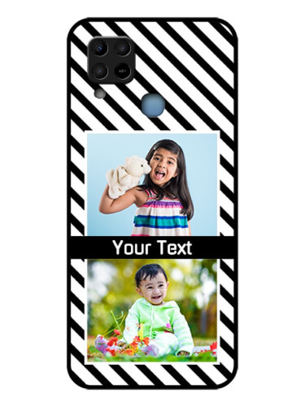Custom Infinix Hot 10s Photo Printing on Glass Case - Black And White Stripes Design