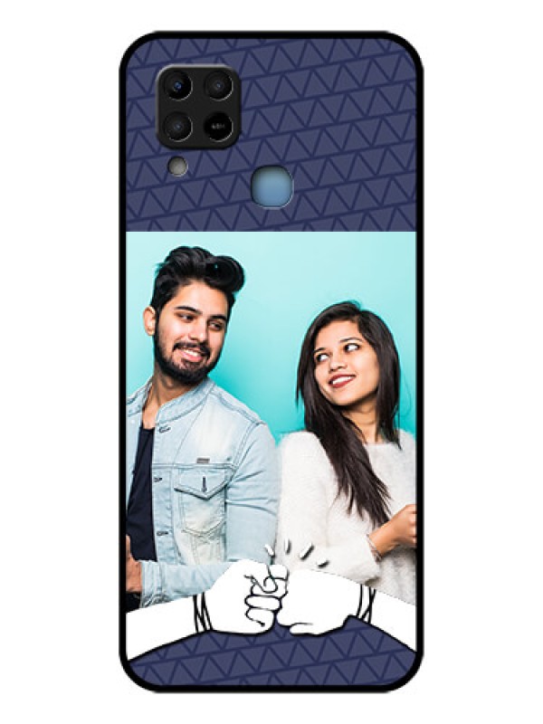 Custom Infinix Hot 10s Photo Printing on Glass Case - with Best Friends Design
