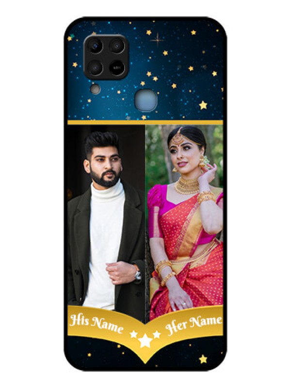 Custom Infinix Hot 10s Custom Glass Phone Case - Galaxy Stars Backdrop Design