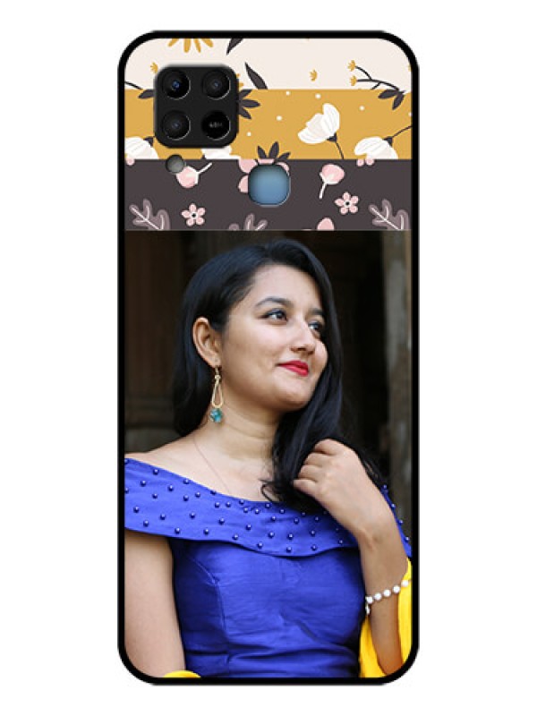 Custom Infinix Hot 10s Custom Glass Phone Case - Stylish Floral Design