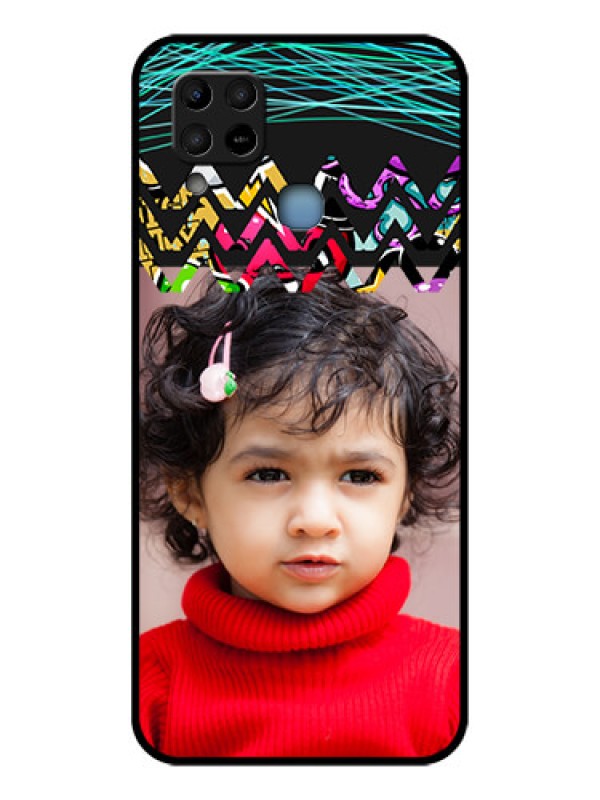 Custom Infinix Hot 10s Personalized Glass Phone Case - Neon Abstract Design