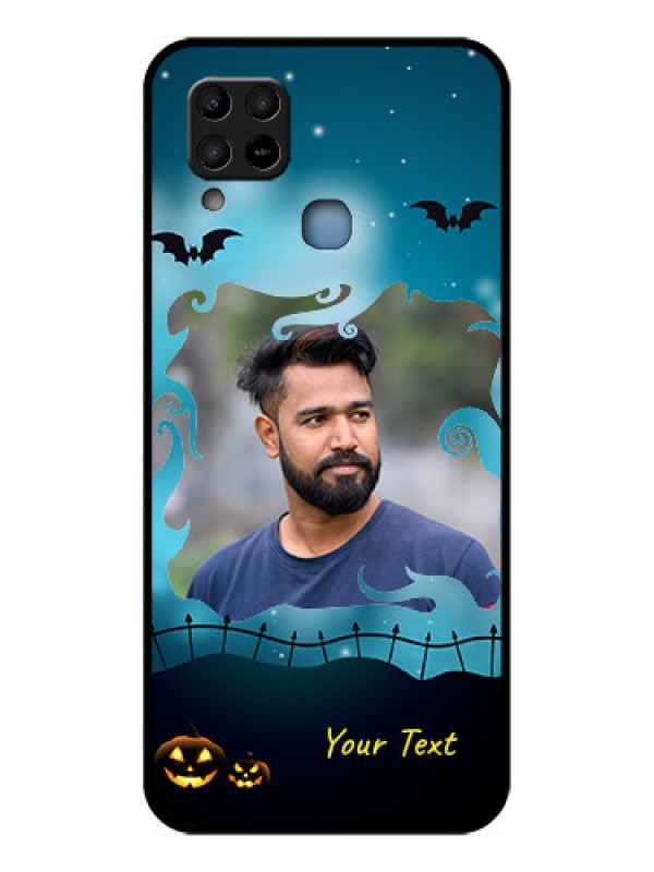 Custom Infinix Hot 10s Custom Glass Phone Case - Halloween frame design