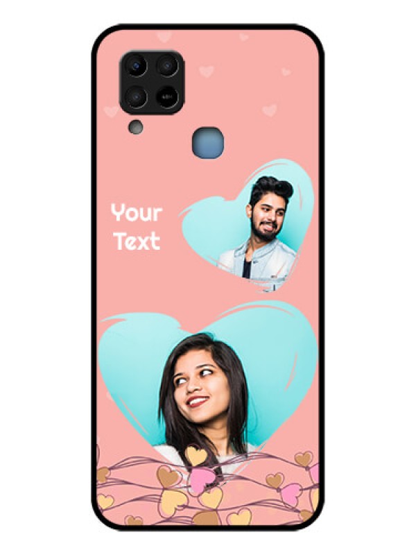 Custom Infinix Hot 10s Custom Glass Mobile Case - Love Doodle Design