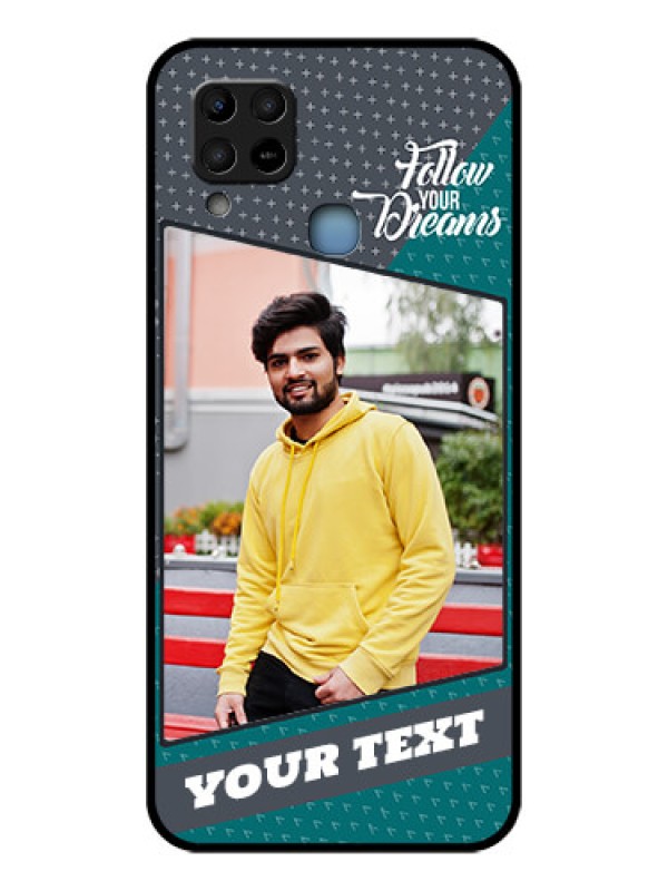 Custom Infinix Hot 10s Personalized Glass Phone Case - Background Pattern Design with Quote