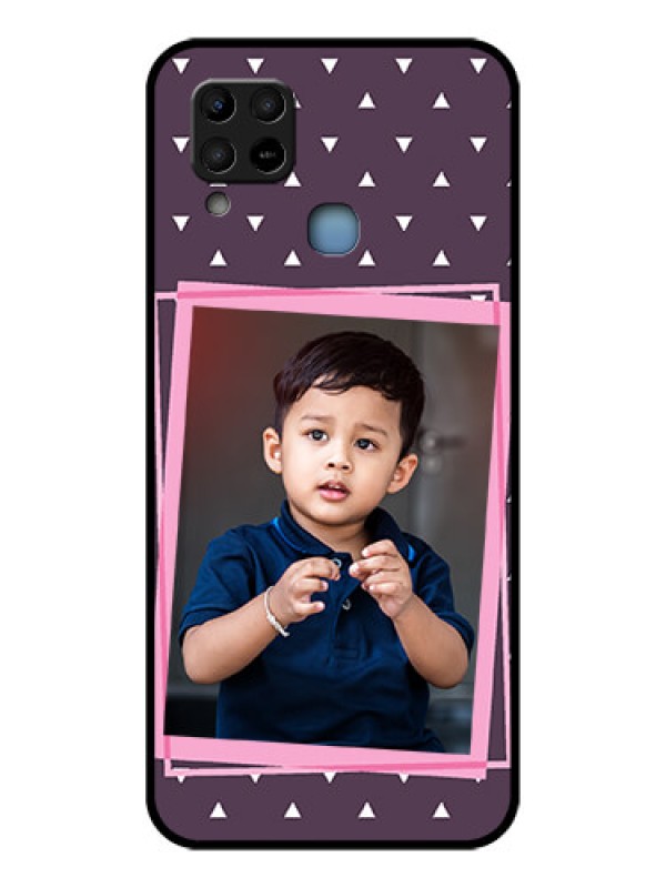 Custom Infinix Hot 10s Custom Glass Mobile Case - Triangle Pattern Dotted Design