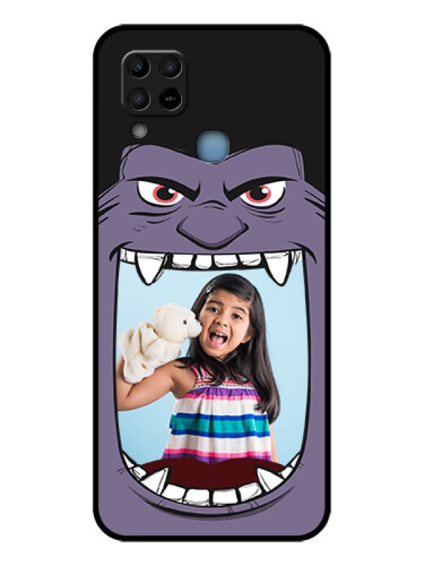 Custom Infinix Hot 10s Custom Glass Phone Case - Angry Monster Design