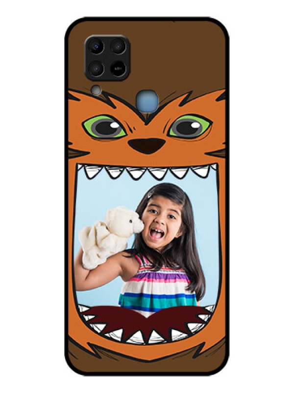 Custom Infinix Hot 10s Photo Printing on Glass Case - Owl Monster Back Case Design