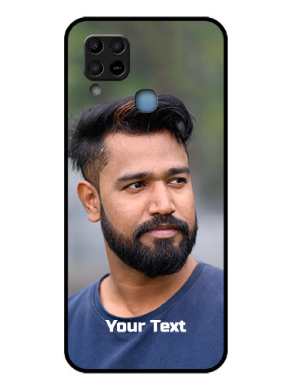 Custom Infinix Hot 10s Glass Mobile Cover: Photo with Text