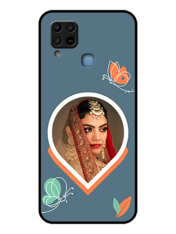 Custom Infinix Hot 10s Custom Glass Mobile Case - Droplet Butterflies Design