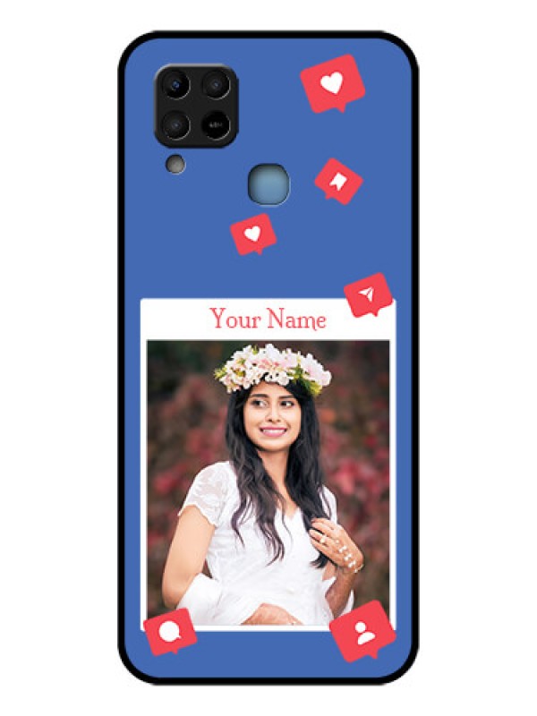 Custom Infinix Hot 10s Custom Glass Phone Case - Like Share And Comment Design