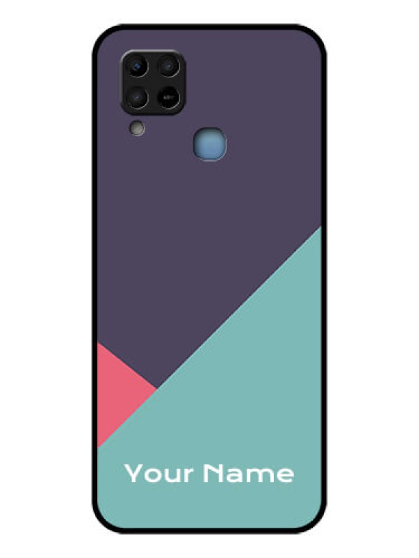 Custom Infinix Hot 10s Custom Glass Mobile Case - Tri Color abstract Design