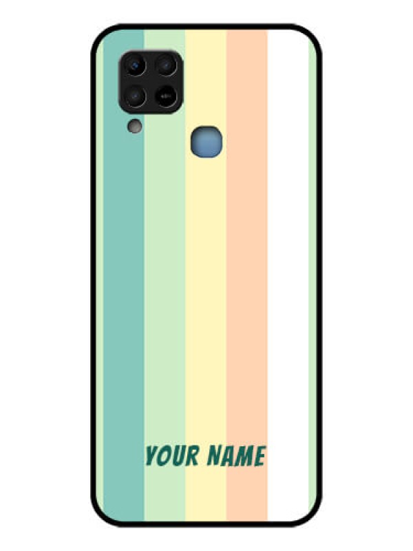 Custom Infinix Hot 10s Photo Printing on Glass Case - Multi-colour Stripes Design