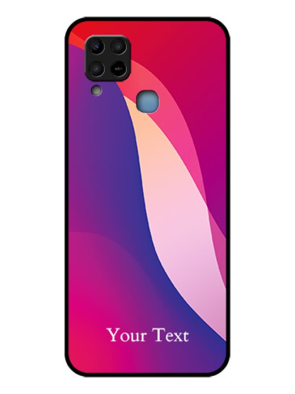 Custom Infinix Hot 10s Personalized Glass Phone Case - Digital abstract Overlap Design