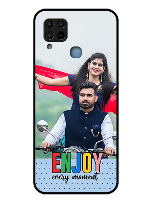 Custom Infinix Hot 10s Photo Printing on Glass Case - Enjoy Every Moment Design