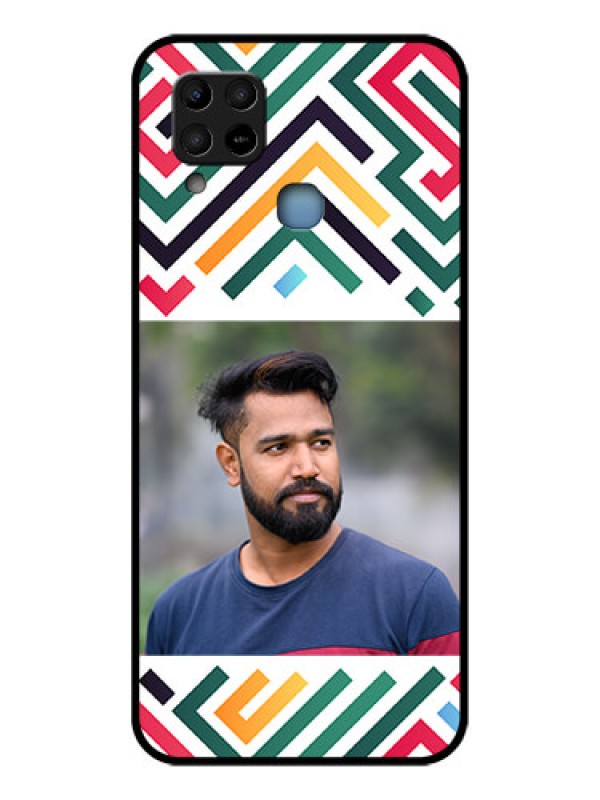 Custom Infinix Hot 10s Personalized Glass Phone Case - Colorful Maze Pattern Design