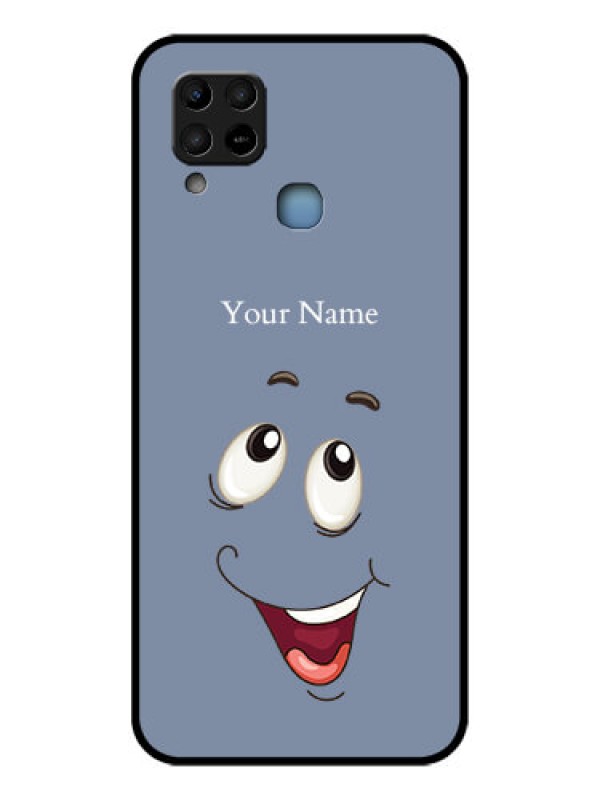 Custom Infinix Hot 10s Photo Printing on Glass Case - Laughing Cartoon Face Design