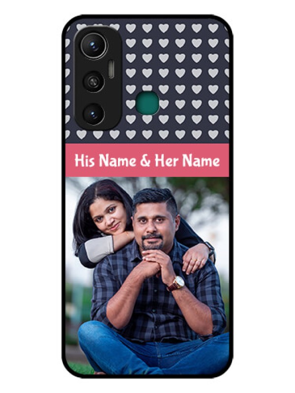 Custom Infinix Hot 11 Custom Glass Mobile Case - Love Symbols Design