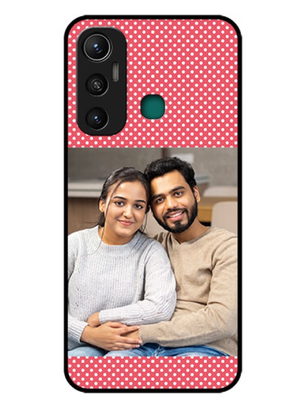 Custom Infinix Hot 11 Custom Glass Phone Case - White Dotted Design