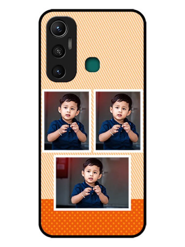 Custom Infinix Hot 11 Photo Printing on Glass Case - Bulk Photos Upload Design