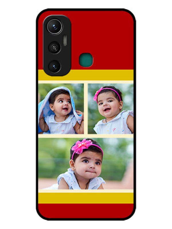 Custom Infinix Hot 11 Custom Glass Mobile Case - Multiple Pic Upload Design