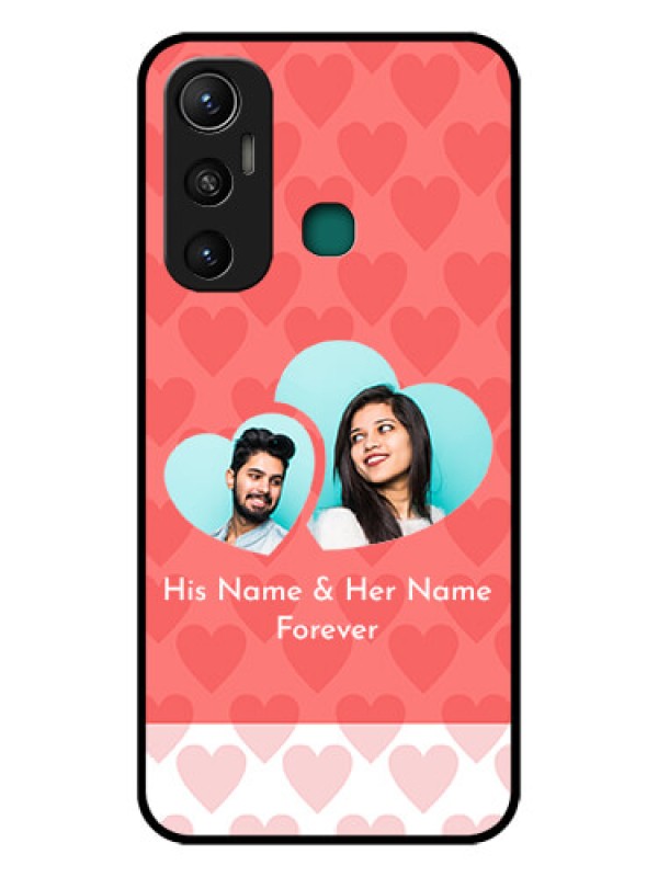 Custom Infinix Hot 11 Personalized Glass Phone Case - Couple Pic Upload Design