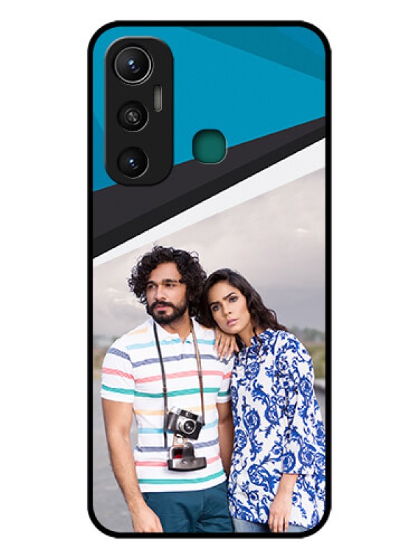 Custom Infinix Hot 11 Photo Printing on Glass Case - Simple Pattern Photo Upload Design
