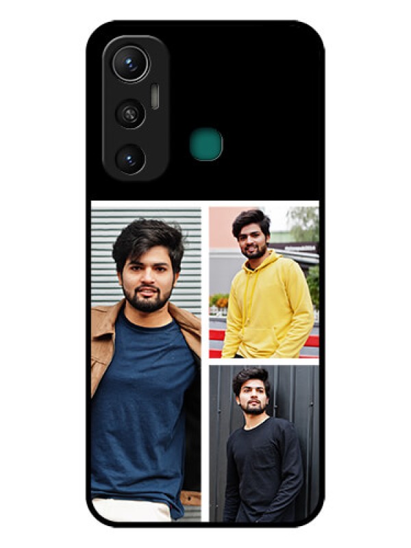 Custom Infinix Hot 11 Photo Printing on Glass Case - Upload Multiple Picture Design
