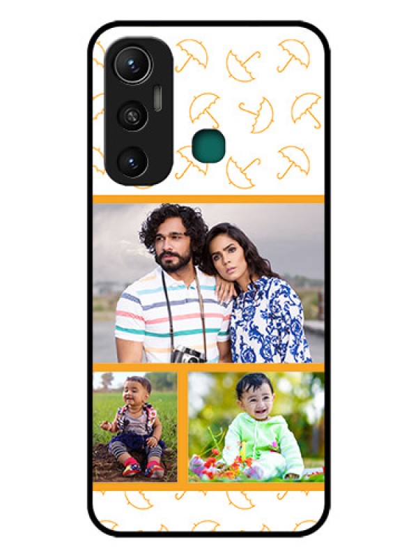 Custom Infinix Hot 11 Custom Glass Mobile Case - Yellow Pattern Design