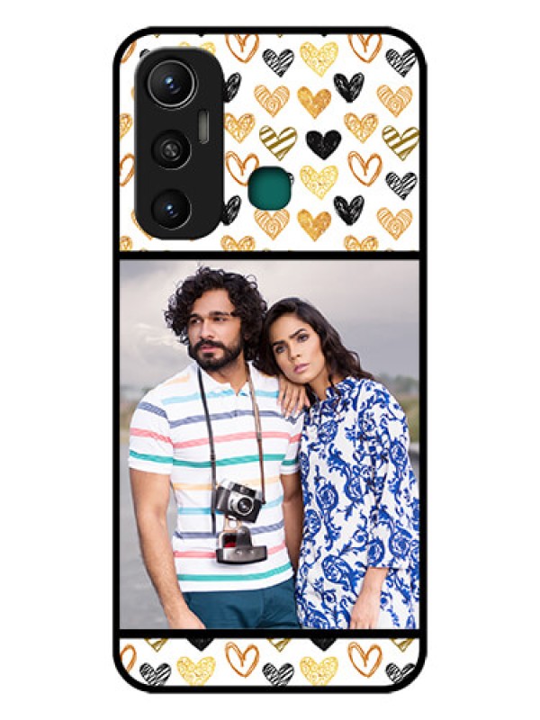 Custom Infinix Hot 11 Photo Printing on Glass Case - Love Symbol Design