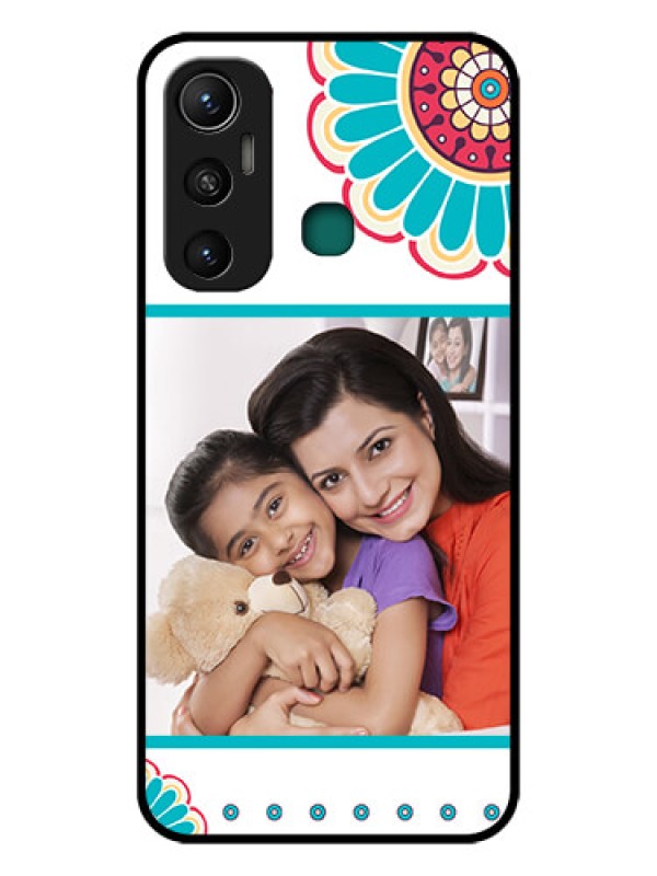 Custom Infinix Hot 11 Custom Glass Phone Case - Flower Design