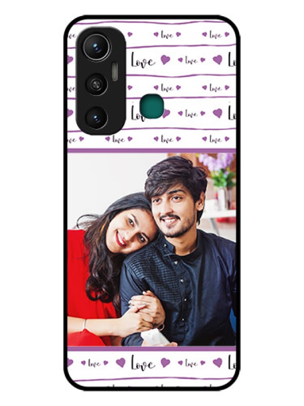 Custom Infinix Hot 11 Custom Glass Mobile Case - Couples Heart Design