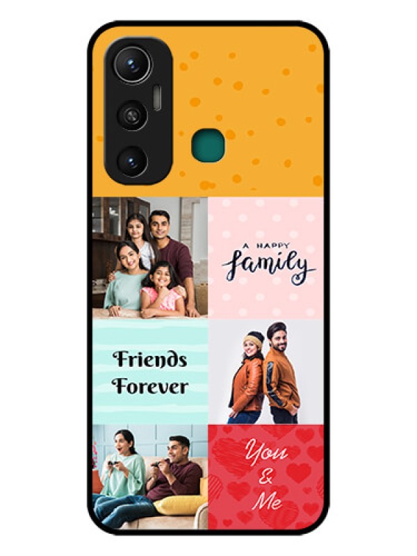 Custom Infinix Hot 11 Personalized Glass Phone Case - Images with Quotes Design