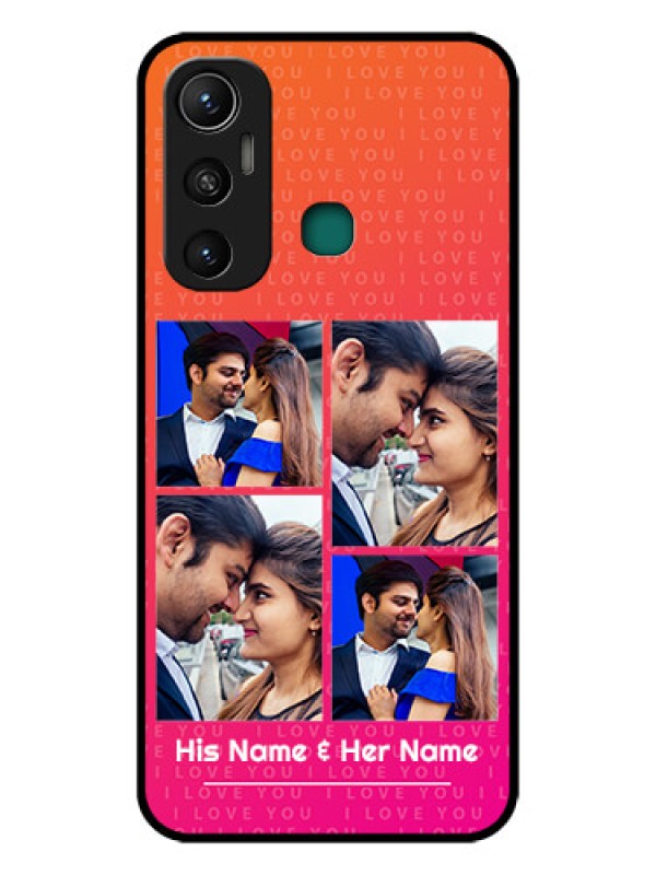 Custom Infinix Hot 11 Custom Glass Phone Case - I Love You Pink Design