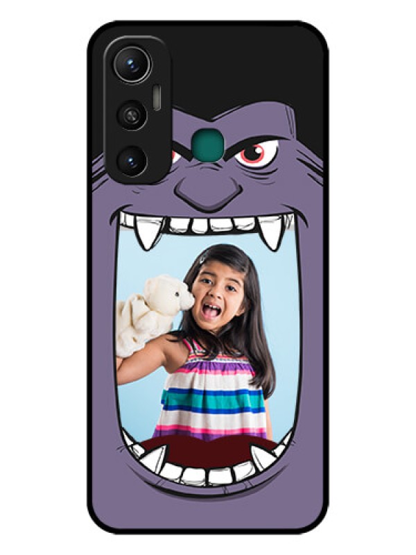 Custom Infinix Hot 11 Custom Glass Phone Case - Angry Monster Design