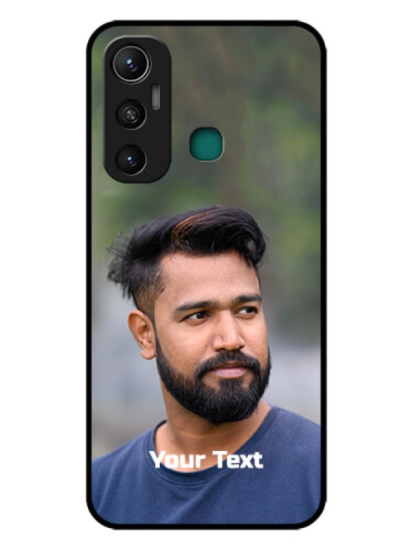 Custom Infinix Hot 11 Glass Mobile Cover: Photo with Text