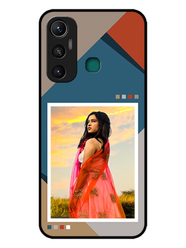 Custom Infinix Hot 11 Personalized Glass Phone Case - Retro color pallet Design