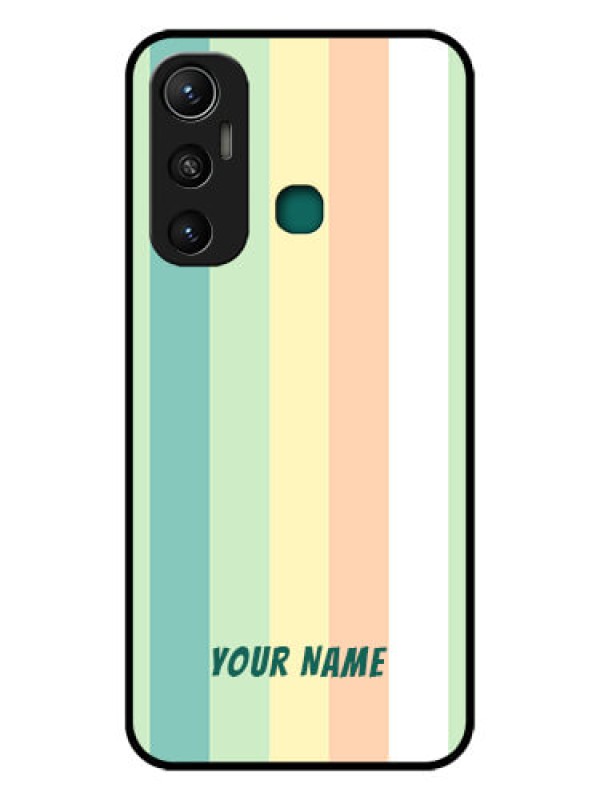 Custom Infinix Hot 11 Photo Printing on Glass Case - Multi-colour Stripes Design
