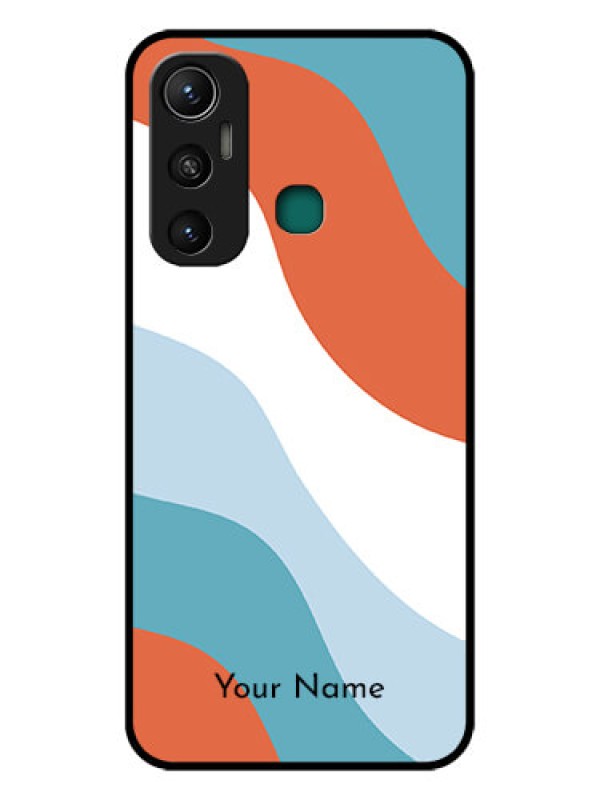 Custom Infinix Hot 11 Custom Glass Mobile Case - coloured Waves Design