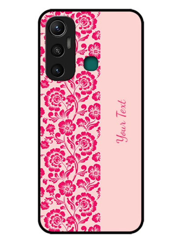 Custom Infinix Hot 11 Custom Glass Phone Case - Attractive Floral Pattern Design