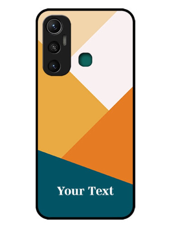 Custom Infinix Hot 11 Personalized Glass Phone Case - Stacked Multi-colour Design