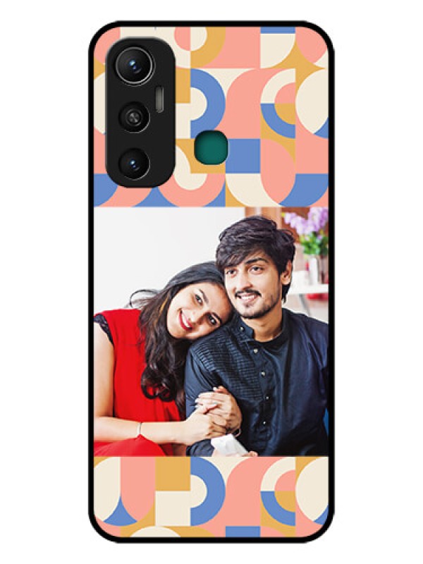 Custom Infinix Hot 11 Photo Printing on Glass Case - Semi-circle Maze Pattern Design
